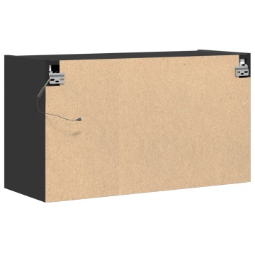 Dulap TV de perete cu lumini LED negru 80x31x45 cm - Img 7