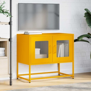 Dulap TV, galben muștar, 68x39x60,5 cm, oțel laminat la rece - Img 3