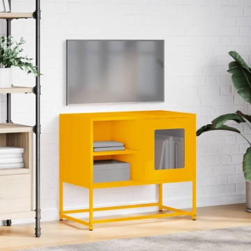 Dulap TV, galben muștar, 68x39x60,5 cm, oțel - Img 4