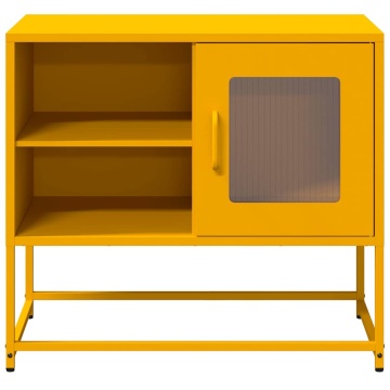 Dulap TV, galben muștar, 68x39x60,5 cm, oțel - Img 8