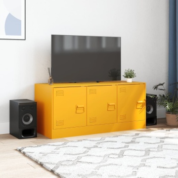 Dulap TV, galben muștar, 99x39x44 cm, oțel - Img 3