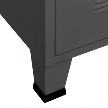 Dulap TV industrial, antracit, 105x35x42 cm, metal - Img 7