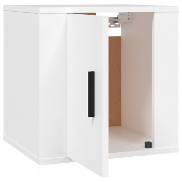Dulap TV montat pe perete, alb, 40x34,5x40 cm - Img 6
