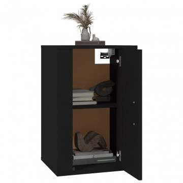 Dulap TV montat pe perete, negru, 40x34,5x60 cm - Img 3