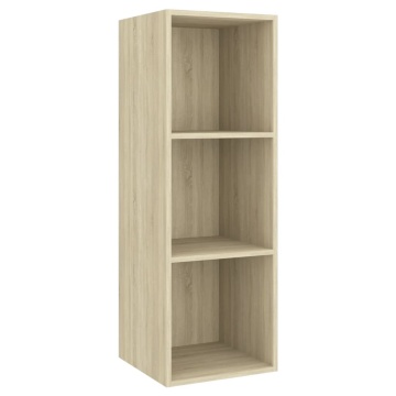 Dulap TV montat pe perete, stejar Sonoma, 37x37x107 cm, PAL - Img 2