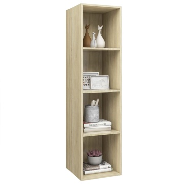 Dulap TV montat pe perete, stejar Sonoma, 37x37x142,5 cm, PAL - Img 3