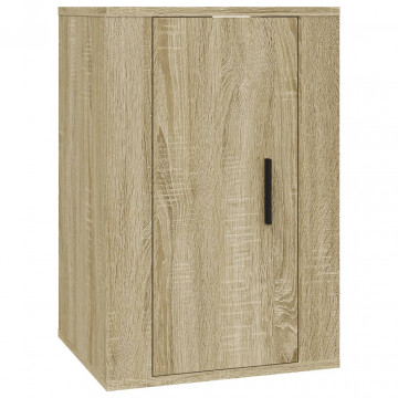 Dulap TV montat pe perete, stejar sonoma, 40x34,5x60 cm - Img 2