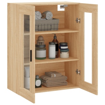 Dulap TV montat pe perete, stejar sonoma, 69,5x34x90 cm - Img 8