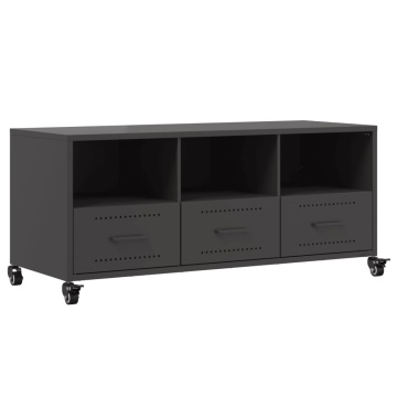 Dulap TV, negru, 100,5x39x43,5 cm, oțel laminat la rece - Img 2