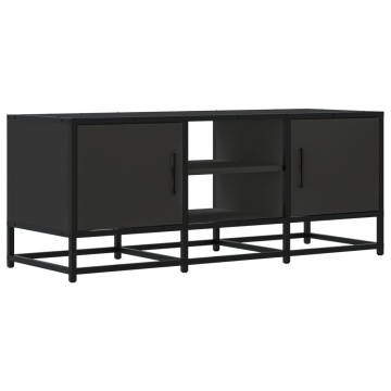Dulap TV, negru, 100x35x41 cm, lemn prelucrat și metal - Img 2
