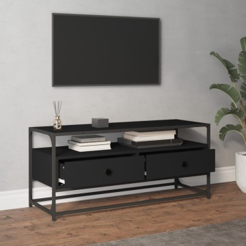 Dulap TV, negru, 100x35x45 cm, lemn prelucrat - Img 3
