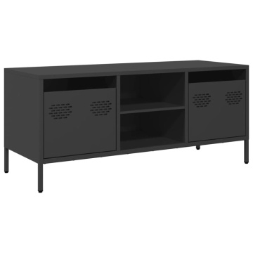 Dulap TV, negru, 101,5x39x43,5 cm, oțel laminat la rece - Img 2
