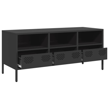 Dulap TV, negru, 101,5x39x43,5 cm, oțel laminat la rece - Img 8