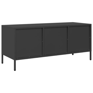 Dulap TV, negru, 101,5x39x43,5 cm, oțel laminat la rece - Img 6