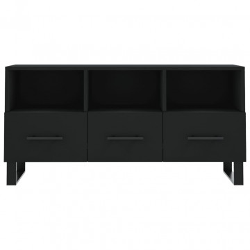 Dulap TV, negru, 102x36x50 cm, lemn prelucrat - Img 8