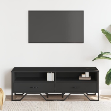 Dulap TV, negru, 122x34x41 cm, lemn prelucrat - Img 3