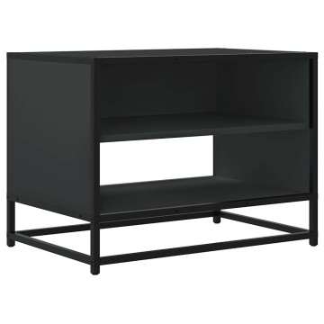 Dulap TV, negru, 61x40x46 cm, lemn prelucrat și metal - Img 2
