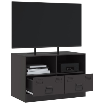 Dulap TV, negru, 67x39x44 cm, oțel - Img 8