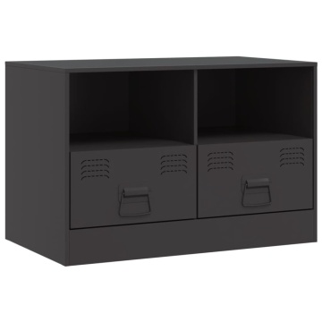 Dulap TV, negru, 67x39x44 cm, oțel - Img 2