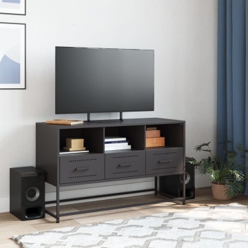 Dulap TV, negru, 68,5x39x60,5 cm, oțel - Img 3