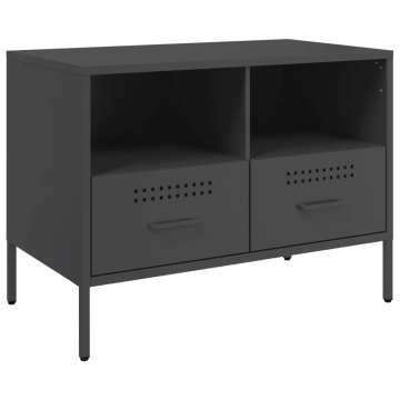 Dulap TV, negru, 68x39x50,5 cm, oțel laminat la rece - Img 2