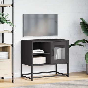 Dulap TV, negru, 68x39x60,5 cm, oțel - Img 4