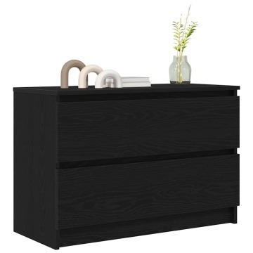 Dulap TV negru 80x35x54 cm lemn prelucrat - Img 4