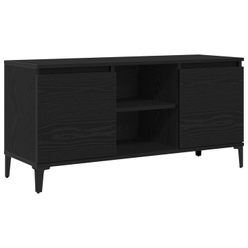Dulap TV Negru Stejar 102x35x50 cm Lemn Prelucrat - Img 2