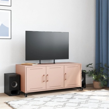 Dulap TV, roz, 100,5x39x43,5 cm, oțel - Img 3