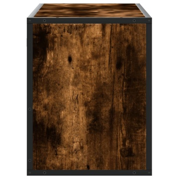 Dulap TV stejar fumuriu 100x31x39,5 cm, lemn prelucrat și metal - Img 8