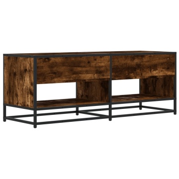 Dulap TV stejar fumuriu, 120,5x40x46 cm lemn prelucrat și metal - Img 5