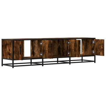 Dulap TV stejar fumuriu, 150x35x41 cm lemn prelucrat și metal - Img 6