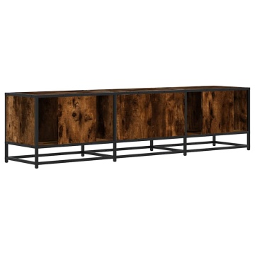 Dulap TV stejar fumuriu, 160x35x41 cm lemn prelucrat și metal - Img 5