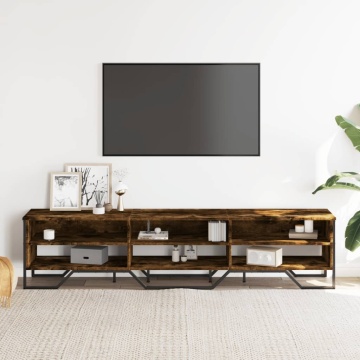 Dulap TV, stejar fumuriu, 180x34x41 cm, lemn prelucrat - Img 3