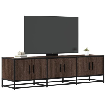 Dulap TV, stejar maro, 150x35x41 cm, lemn prelucrat și metal - Img 1