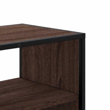 Dulap TV, stejar maro, 80x31x39,5 cm, lemn prelucrat și metal - Img 7