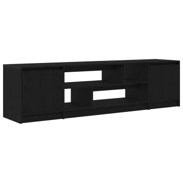 Dulap TV Stejar Negru 188,5x41x50 cm Lemn prelucrat - Img 2