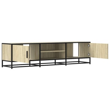 Dulap TV, stejar sonoma, 160x35x41 cm, lemn prelucrat și metal - Img 6