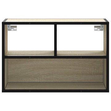Dulap TV, stejar sonoma, 60x31x39,5cm, lemn prelucrat și metal - Img 4