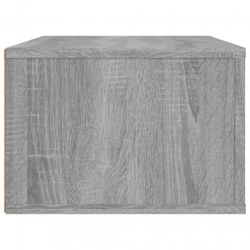 Dulap TV suspendat, gri sonoma, 80x36x25 cm, lemn prelucrat - Img 7