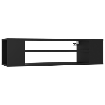 Dulap TV suspendat, negru, 100x30x26,5 cm, PAL - Img 2