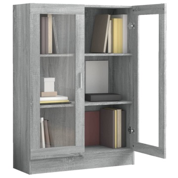 Dulap vitrină, gri sonoma, 82,5x30,5x115 cm, lemn prelucrat - Img 4
