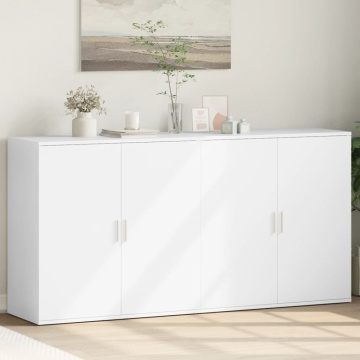 Dulapuri, alb, 2 buc., 79x38x80 cm, lemn prelucrat - Img 1