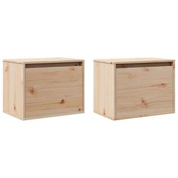 Dulapuri de perete, 2 buc., 45x30x35 cm, lemn masiv de pin - Img 3