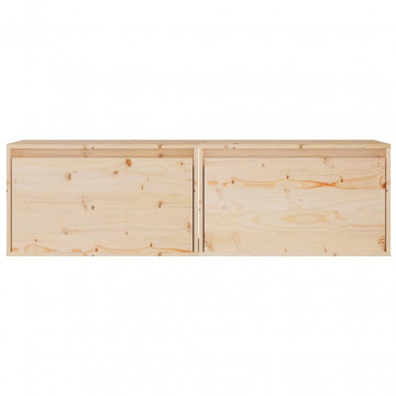 Dulapuri de perete, 2 buc., 60x30x35 cm, lemn masiv de pin - Img 5