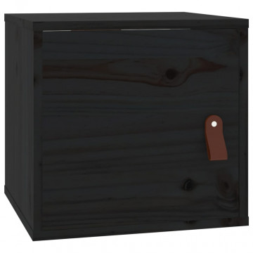 Dulapuri de perete, 2 buc, negru, 31,5x30x30 cm, lemn masiv pin - Img 3