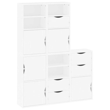 Dulapuri laterale 5 buc ODDA alb 40x24x79 cm lemn masiv de pin - Img 2