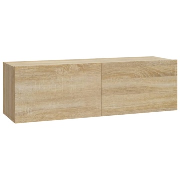 Dulapuri TV de perete 2 buc. stejar 100x30x30 cm lemn compozit - Img 8