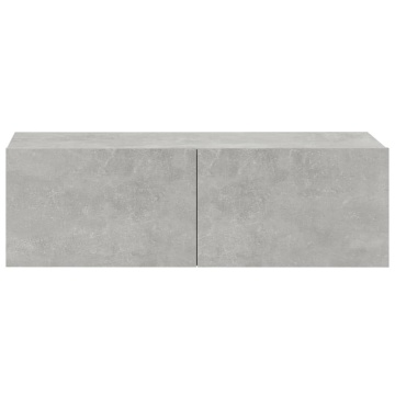 Dulapuri TV de perete, 4 buc, gri beton, 100x30x30 cm - Img 8