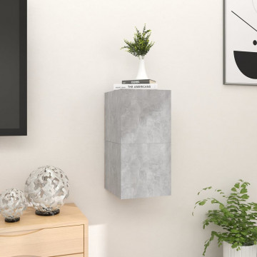 Dulapuri TV montaj pe perete, 2 buc., gri beton, 30,5x30x30 cm - Img 3